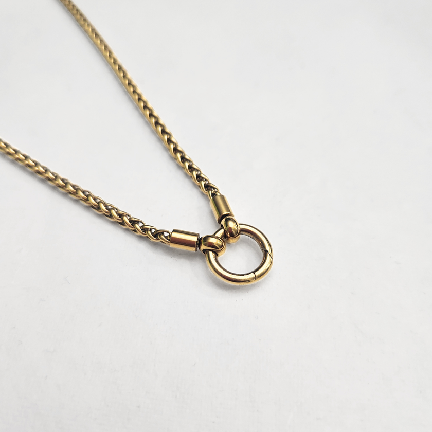 Spiga Wheat Chain Necklace with Classic Circular Annex Ring