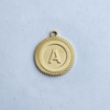 Textured Edge Coin Initial Charm