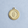 Textured Edge Coin Initial Charm