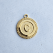 Textured Edge Coin Initial Charm