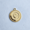 Textured Edge Coin Initial Charm