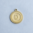 Textured Edge Coin Initial Charm