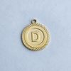 Textured Edge Coin Initial Charm
