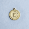 Textured Edge Coin Initial Charm
