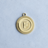 Textured Edge Coin Initial Charm