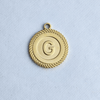 Textured Edge Coin Initial Charm