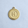 Textured Edge Coin Initial Charm