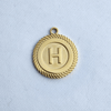 Textured Edge Coin Initial Charm