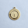 Textured Edge Coin Initial Charm