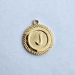 Textured Edge Coin Initial Charm