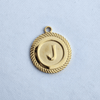 Textured Edge Coin Initial Charm