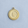 Textured Edge Coin Initial Charm