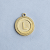 Textured Edge Coin Initial Charm