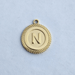 Textured Edge Coin Initial Charm