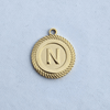 Textured Edge Coin Initial Charm
