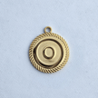 Textured Edge Coin Initial Charm