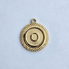 Textured Edge Coin Initial Charm