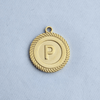 Textured Edge Coin Initial Charm