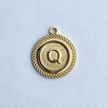 Textured Edge Coin Initial Charm