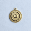 Textured Edge Coin Initial Charm