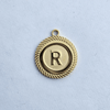 Textured Edge Coin Initial Charm