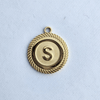 Textured Edge Coin Initial Charm