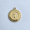 Textured Edge Coin Initial Charm