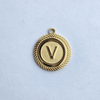 Textured Edge Coin Initial Charm