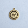 Textured Edge Coin Initial Charm