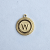 Textured Edge Coin Initial Charm