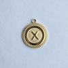 Textured Edge Coin Initial Charm
