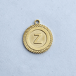 Textured Edge Coin Initial Charm