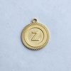 Textured Edge Coin Initial Charm