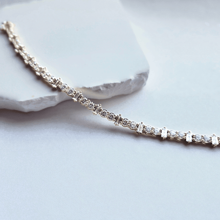Baguette and Round Duo Stone Tennis Bracelet