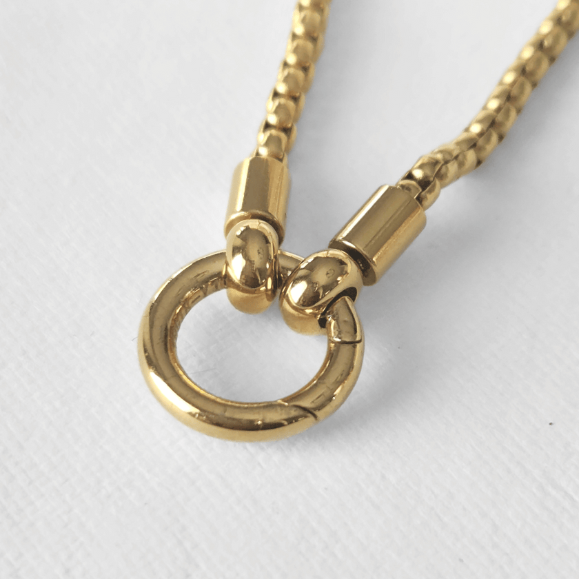 Venetian Chain Necklace with Classic Circular Annex Ring