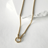 Venetian Box Chain Necklace with Classic Circular Annex Ring
